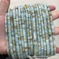 Perles plates en pierre naturelle de 2*4 mm, perles d'espacement en cristal, perles en vrac, fabrication de bijoux faits à la main, aquamarine, turquoise, jade