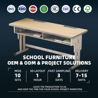 Table d'étude moderne Elite Educational Source, durable, réglable en hauteur, en métal bleu, pour étudiants, pour salle de classe, CE ISO OEM ODM