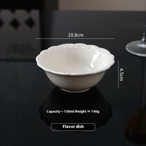 Vintage stijl geëmbosseerd keramisch servies met crèmekleurige porseleinen borden, Westerse stijl geëmbosseerd keramisch servies - Product Image 6