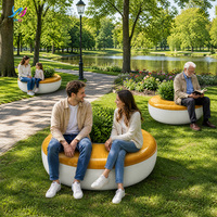 Banc d'attente extérieur commercial moderne et créatif en fibre de verre, écologique et durable, pour écoles, hôpitaux, hôtels, centres commerciaux et jardinières