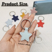 Porte-clés personnalisé en cuir PU en forme d'étoile, vente en gros, breloque de sac à dos, cadeaux promotionnels, support de clés de voiture