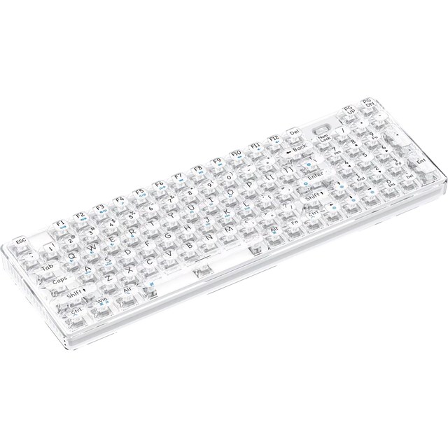 82Key Transparent Mechanical Gaming Keyboard with Touchpad USB TypeC Wired Gaming Keyboard LED Backlit Multimedia Keys
