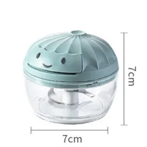 Accessoire de cuisine de petite taille usage domestique cuisine en plastique mini 3 lames hachoir à viande presse-ail tiré à la main