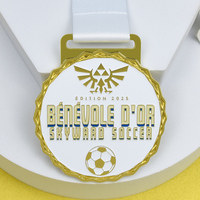Médaille en métal gravée avec logo personnalisé OEM, médaille personnalisée pour l'excellence scolaire, médaille de compétition de football