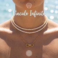 Collier pendentif infini délicat QIAOREN, plaqué or 18 carats, chaîne en acier inoxydable, résistant au ternissement, réglable, unisexe