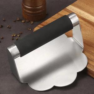 Herramientas para barbacoa, prensa de hamburguesas suave antiadherente de acero inoxidable 304, prensa de hamburguesas con forma de flor de Color dorado para cocinar filetes - Product Image 4