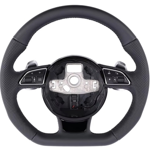 Volante Deportivo de Cuero Personalizado para <span class=keywords><strong>Audi</strong></span>, RS5 A3 A4 A5 A6L A8 Q5 <span class=keywords><strong>Q7</strong></span> Q8 S6 S7TT B8 B9, Accesorios de Auto de Calidad, Gran Venta - Product Image 1