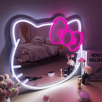 Miroir intelligent décoratif moderne en verre tactile LED, miroir de salle de bain intelligent, miroir de maquillage Hello Kitty, écologique