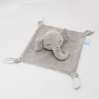 Serviette Douce en Peluche pour Bébé, Éléphant, Lapin, Tête d'Animal, Jouets en Peluche avec Couverture de Sécurité pour Bébé, M2210