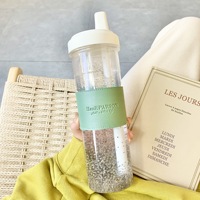 Bon marché Ins personnalisé 850ml grande capacité gobelet sans bpa voyage bouteille d'eau en plastique réutilisable avec paille/manchon