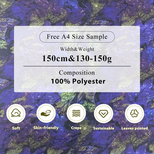Nouveau tissu en crêpe imprimé de qualité supérieure pour hijab, châle pour femme, tissu 100% polyester, tissu Nida pour abaya de Dubaï - Product Image 6