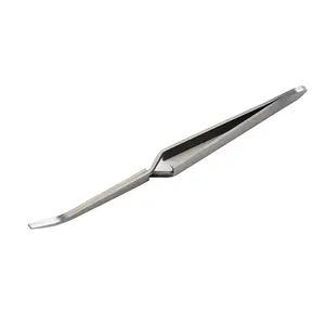 Hot sale professional high quality silver nail art tweezers curved stainless steel nail tweezers X style tweezers for wholesale