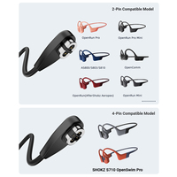 Câble de charge séparé 2-en-1 compatible SHOKZ pour écouteurs à conduction osseuse, 4 broches + 2 broches USB Type-C, charge haute vitesse, PVC