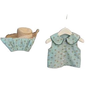 Baby Girl Floral Print Peter Pan Collar Vest Set Breathable Summer Outfit - Product Image 5