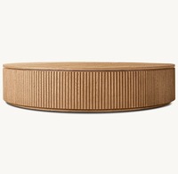 Moderner Design-Wohnzimmertisch Aus Massivholz, Hochwertiger Luxus-Runder Couchtisch