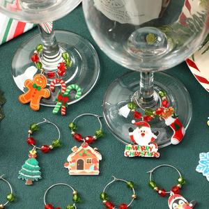 แหวนตกแต่งแก้วไวน์สำหรับงานคริสต์มาส, ตัวระบุแก้วสำหรับงานเลี้ยงไวน์คริสต์มาส - Product Image 6