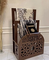 Décoration de Ramadan Superwin CTO Support de Prière Musulman en Bois Islamique avec Étagère pour Coran et Tapis de Prière