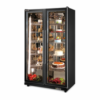 Vitrine de pâtisserie professionnelle de luxe, ventilée, sans givre, réfrigérée, avec éclairage LED à vision claire
