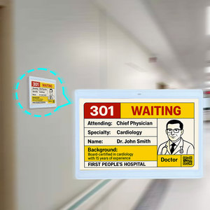 Étiquette numérique E-Paper pour les grands complexes hospitaliers, interactive avec les numéros de chambre et les emplacements des services, mises à jour à distance faciles - Product Image 1
