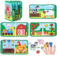 Livre d'activités Montessori en feutre pour l'apprentissage précoce, jouet éducatif pour la perception tactile, jouet de voyage sûr et amusant pour les tout-petits