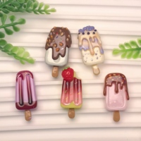 Cabujones de resina grandes con diseño de helado de chocolate, 10 unidades, base plana de resina para fabricación de joyas DIY, accesorio de decoración para álbumes de recortes al por mayor