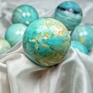 Sphère d'agate bleue naturelle en gros, boule de cristal polie, artisanat en quartz et ornements de décoration intérieure - Product Image 1