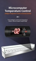 Réfrigérateur de comptoir commercial pour salades avec refroidissement direct et contrôle numérique de la température pour supermarchés - 1,5 m, acier inoxydable 304