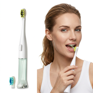 Cepillo de Dientes Eléctrico a Pilas con Depósito de Enjuague Bucal Incorporado, Bomba, Resistente al Agua IPX5, Cerdas Suaves, 3 Modos Sónicos - Product Image 1