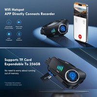 Casque de moto sans fil Q28 LP avec caméra intégrée, écouteurs, étanchéité IPX-7, batterie 500-1000mAh et contrôle du volume