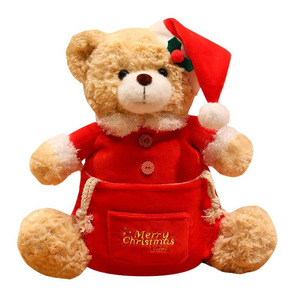 New Christmas Bear Plush <strong>Toy</strong> Comforter Storage Bag with PP Cotton Filling Holiday Decoration Ornaments - Product Image 5