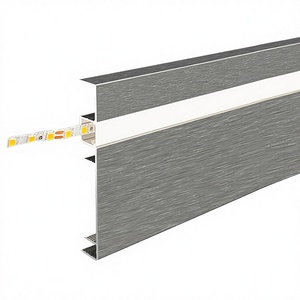Wall Mount Modern Matt White Aluminum LED Skirting Board Moulding Light with PVC Baseboard Lighting Channel System - Product Image 1