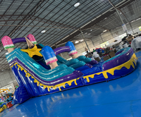 Toboggan Aquatique Gonflable Thème Gamer Violet Marbre - Jeux Gonflables Style Jeu