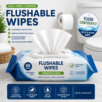 Lingettes de toilette jetables haute résistance, lingettes humides dissolvables, lingettes d'hygiène personnelle en gros