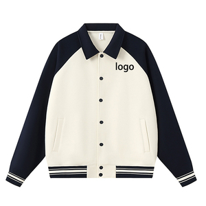 Chaqueta de Béisbol de Moda con Mangas Raglán y Solapa de Algodón de 380 g, Estampado Personalizado, Holgada, Estilo Béisbol, Prenda Exterior - Product Image 2