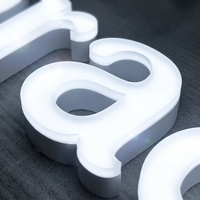 Enseigne LED 3D personnalisée en usine, lettres lumineuses en acrylique, étanches, pour publicité extérieure de devanture de magasin