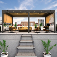 Pergola en aluminium directement de l'usine avec lames orientables télécommandées, toit à ouverture et fermeture automatiques pour jardin et terrasse