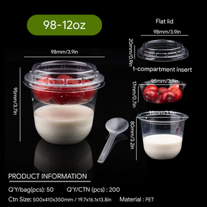 工場卸売 98mm口径 使い捨てPET透明プラスチックカップと容器 - Product Image 4