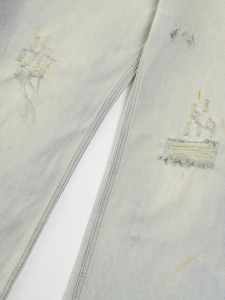 Logo personalizzato all'ingrosso <span class=keywords><strong>Jeans</strong></span> larghi Street Hip Hop alla moda <span class=keywords><strong>Jeans</strong></span> sporchi gamba larga 100% cotone a <span class=keywords><strong>vita</strong></span> <span class=keywords><strong>alta</strong></span> Y2k <span class=keywords><strong>Jeans</strong></span> da <span class=keywords><strong>uomo</strong></span> - Product Image 3