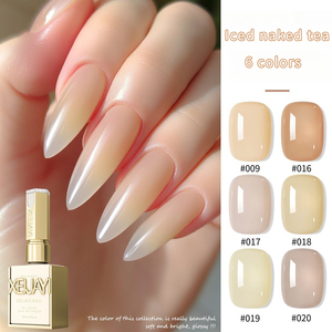 XEIJAYI Nouvelle Série Populaire de Vernis à Ongles Gel Transparent Effet Glacé Nude, Liquide Longue Durée pour <span class=keywords><strong>Manucure</strong></span> Française DIY en Salons - Product Image 1