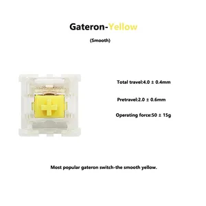 สวิตช์ Gateron Mechanical สีเหลืองสีเขียวให้ความสว่างโดยตรงสำหรับคีย์บอร์ด Gaming Mechanical