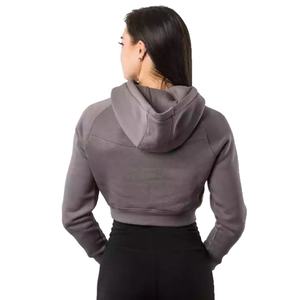 Ventes en gros de sweats à capuche courts pour femmes, logo personnalisé brodé, nouvelle collection, haute qualité, sweats à capuche courts pour femmes - Product Image 3