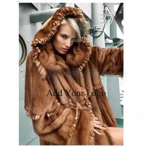 Parka Dài Phụ Nữ Bất Rex Thỏ Áo Khoác Lông Thú Với Gấu Trúc Cắt Lông Hoodies Unisex Mùa Đông Mui Xe Áo Khoác Cho Phụ Nữ - Product Image 2