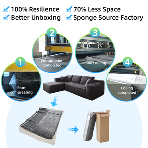 Nhà sản xuất hình chữ L bọt chân không Modular nén sofa cắt vải to sợi couch ngủ sofa cho nhà - Product Image 2