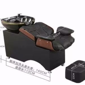 Lit de lavage de cheveux pour salon de coiffure, lit de shampooing avec rinçage, massage semi-inclinable, spécifique au salon - Product Image 2