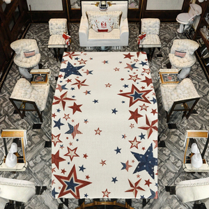 Ensemble de napperons et de sets de table en polyester tricoté, style rustique chic, avec dentelle crochetée brodée et imprimé rustique, pour mariages, maison et hôtel - Product Image 2