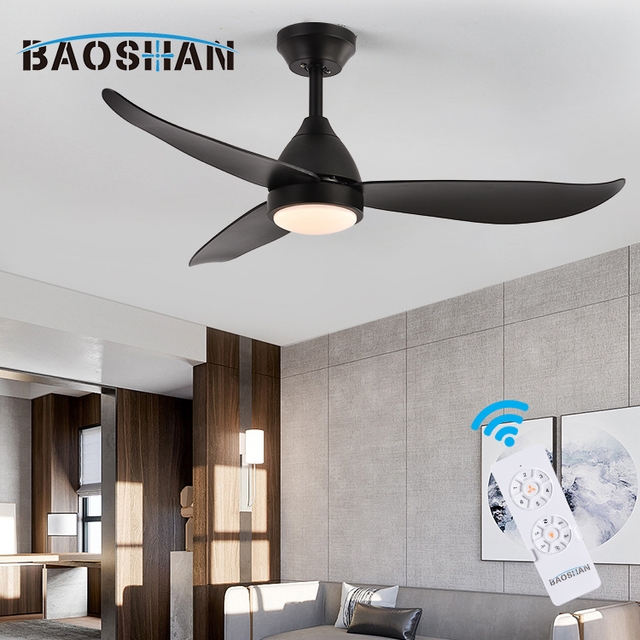 Modern Fashionable Style 36 Inch 3 ABS Blade Indoor Home Living Room Remote Control Led Ceiling Fan With Light