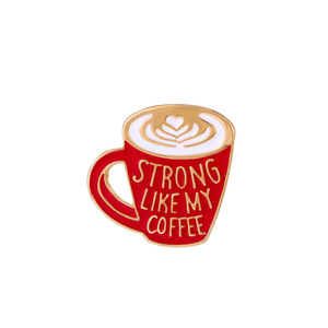 Broche en émail ludique et tendance, motif tasse à café, slogan, cœur, mousse, en métal, pour revers, idéale pour le quotidien - Product Image 6
