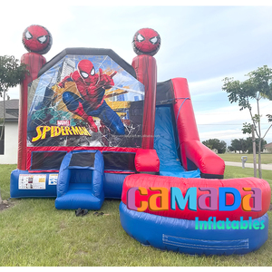 บ้านเป่าลมแบบสไปเดอร์แมนสำหรับเด็กเครื่องแต่งกายแบบเปียกแห้งใช้ในเชิงพาณิชย์ - Product Image 3