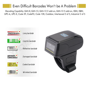 Yhdaa mini xách tay Wearable Đầu đọc mã vạch 1D 2D không dây Bluetooth ngón tay máy quét mã vạch cho bệnh viện kho - Product Image 2