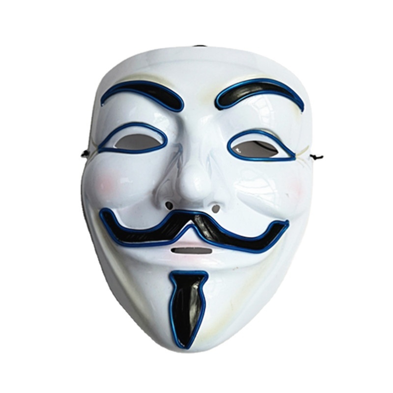 10 Colors Neon LED Flashing Guy Fawkes Mask for Halloween Parties